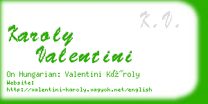 karoly valentini business card